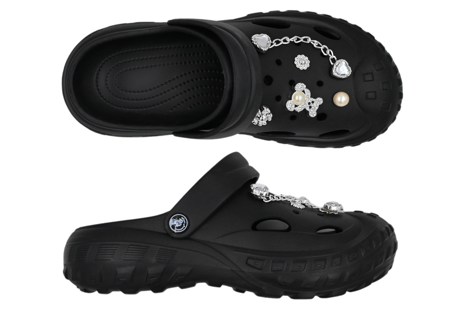 SANDÁLE CLOGS W BLACK/TEDDY BEAR