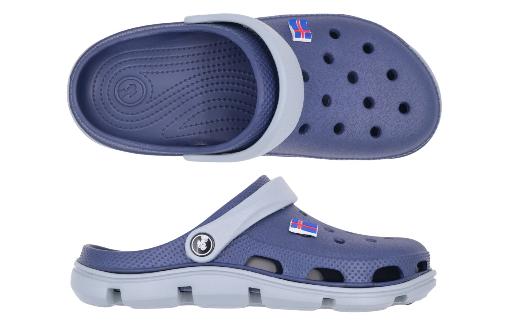 SANDÁLE CLOGS W BLUE/GREY