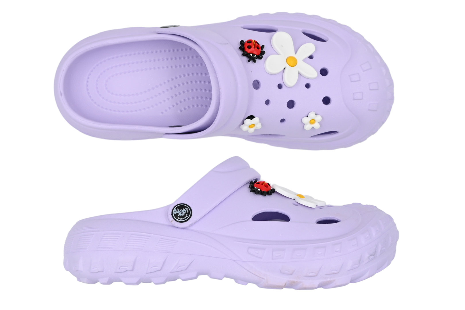 SANDÁLE CLOGS W VIOLET/FLOWER