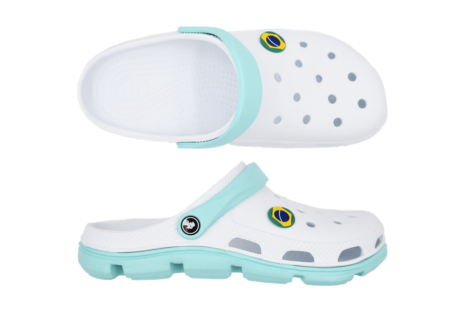 SANDÁLE CLOGS W WHITE/GREEN