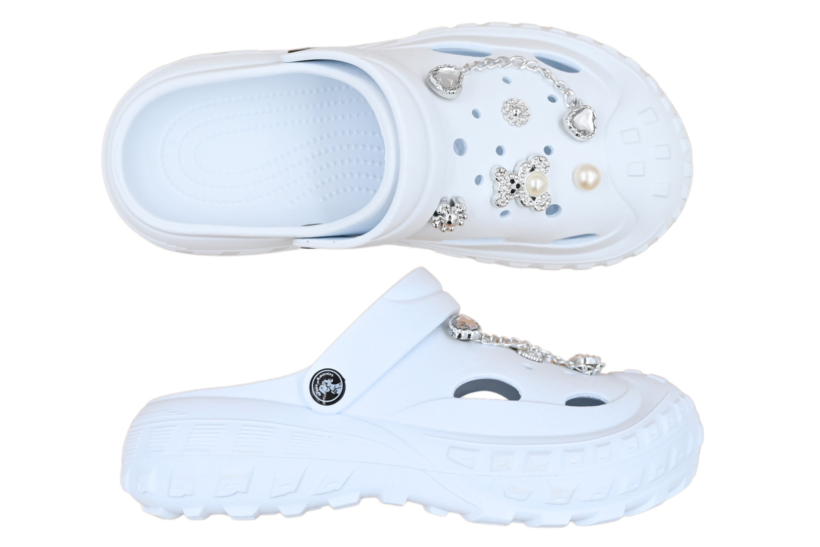 SANDÁLE CLOGS W WHITE/TEDDY BEAR