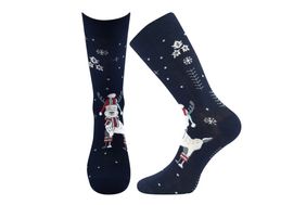 PONOŽKY VÁNOČNÍ SOBÍK S VLOČKAMI